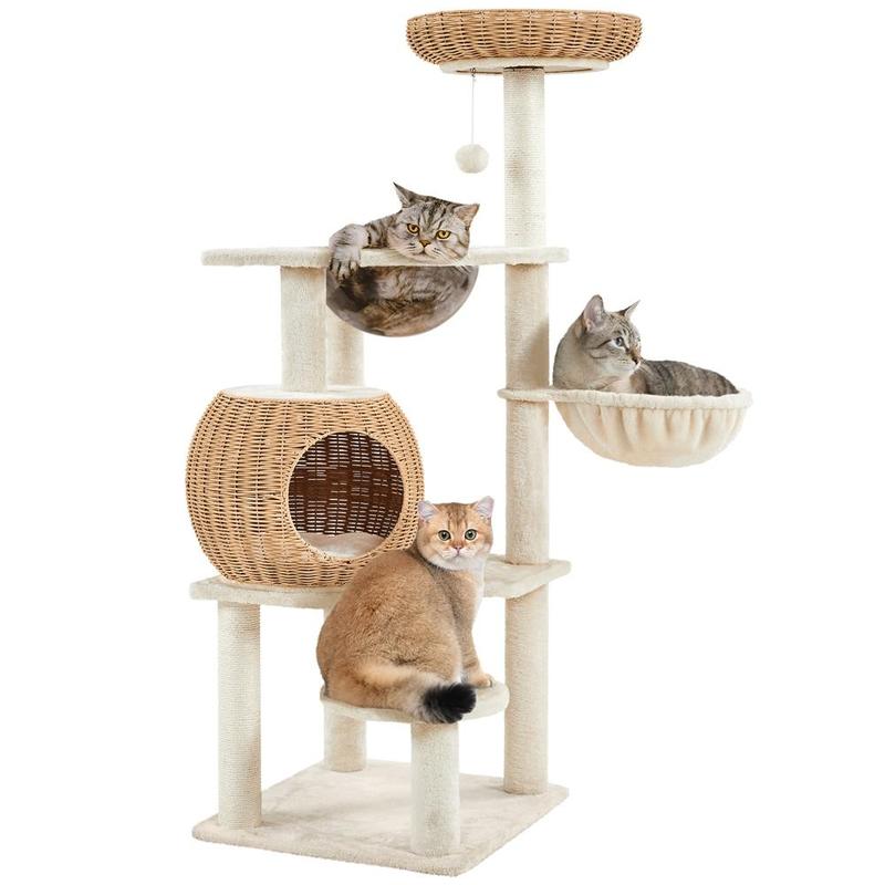 White 54in Premium Cat Tree Tower
