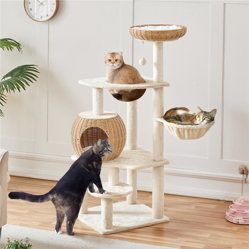 White 54in Premium Cat Tree Tower